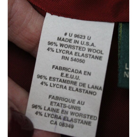 Lauren Ralph Lauren Red Wool Classic Blazer Jacket w Silver Buttons Size 4P - Picture 12 of 12